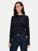 Swetry damskie - Tommy Hilfiger Sweter WW0WW41142 Granatowy Regular Fit - miniaturka - grafika 1
