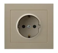 Gniazdka elektryczne - Ospel Gniazdo Pojedyncze z uziemieniem schuko 16A/250~, IP20 Beżowy Kier - GP-1W - miniaturka - grafika 1
