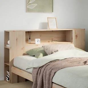 vidaXL Wezgłowie do łóżka, z półkami, 160 cm, lite drewno sosnowe - Pozostałe meble ogrodowe - miniaturka - grafika 1