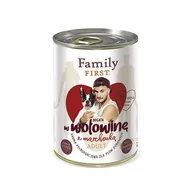 Mokra karma dla psów - FAMILY FIRST - Mokra karma dla psa dorosłego WOŁOWINA Z MARCHEWKĄ puszka 400g - miniaturka - grafika 1