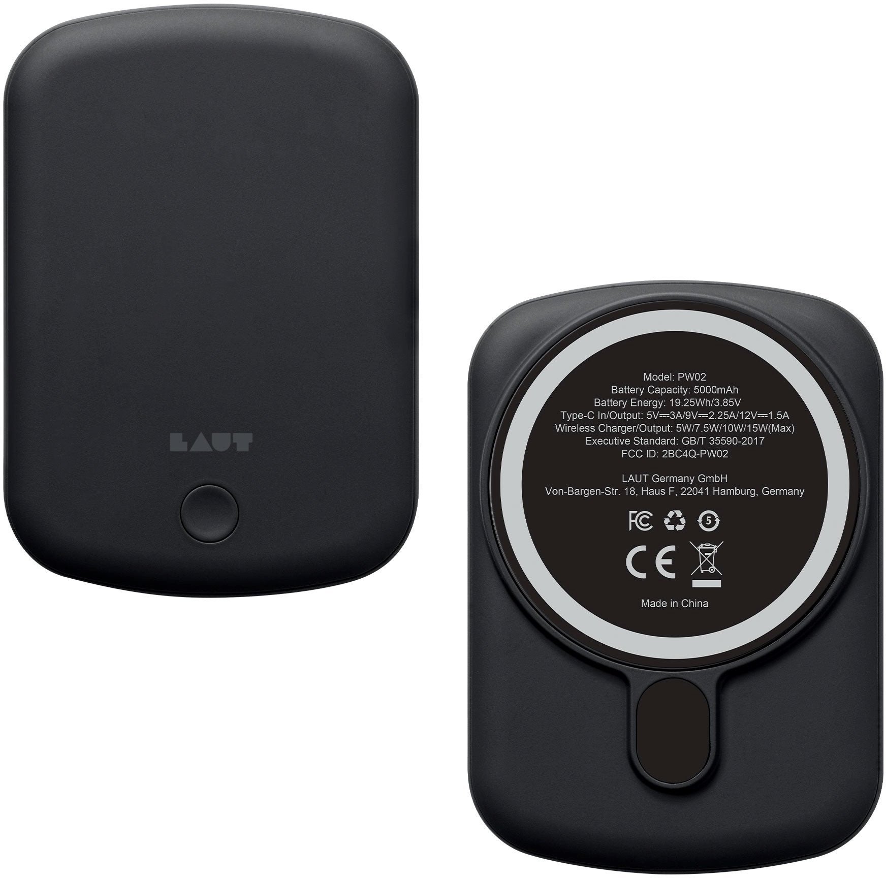 LAUT POWER CHARGE HANDY Black Powerbank,comp. with MagSafe