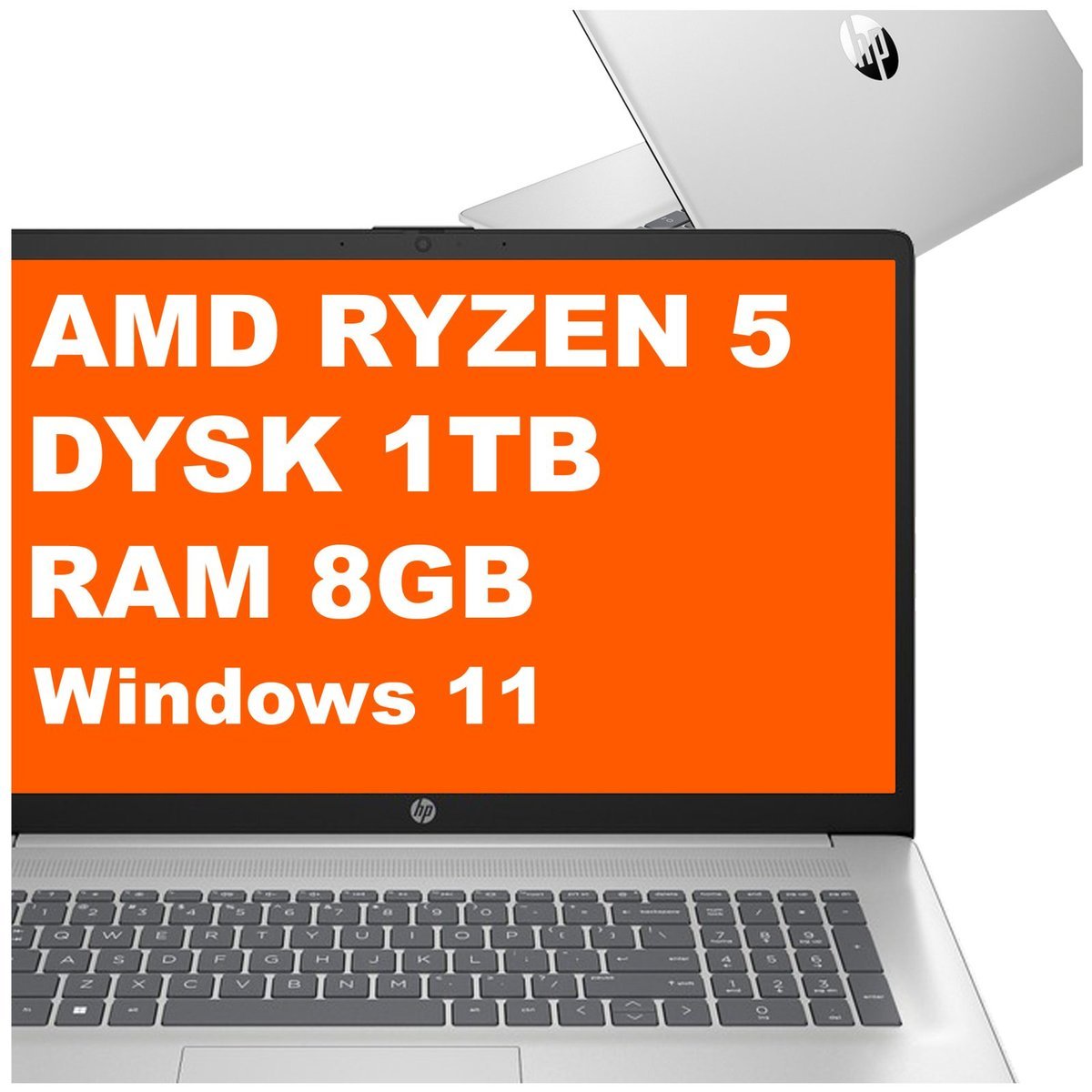 HP 17-cp2025dx / B4GX7UA / Ryzen 5 / 8GB / 1TB / AMD Radeon / FullHD / Win 11 / Srebrny