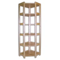 Szafy i regały magazynowe - B2B Partner Regał drewniany narożny 6 półek, 2040x600x435 mm 11137 - miniaturka - grafika 1