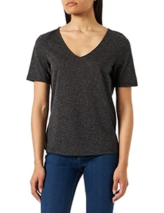VISINA V-Neck S/S Top - Noos, czarny, L - Koszulki i topy damskie - miniaturka - grafika 1