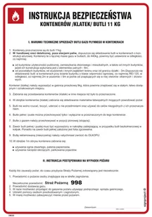 DB030 INSTRUKCJA BEZPIECZEŃSTWA KONTENERÓW (KLATEK) BUTLI 11 KG, FN - FOLIA SAMOPRZYLEPNA; (245X350MM) - Instrukcje stanowiskowe BHP - miniaturka - grafika 1