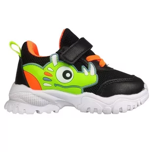 Buty Sportowe Dziecięce Z Dinozaurem Czarne Modne Stylowe Chłopięce Wygodne Lekkie Sneakersy 21 - Buty dla chłopców - miniaturka - grafika 1