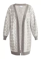 Swetry damskie - usha BLUE LABEL Damski kardigan z dzianiny, szary biały, XS-S - miniaturka - grafika 1