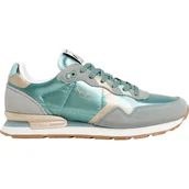 Trampki damskie - Pepe Jeans Damskie trampki BRIT PRINTY W, zielone (BLEACH GREEN), 4 UK, Zielony wybielany zielony, 4 UK - miniaturka - grafika 1