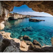 Fototapety - Fototapeta 3D Jaskinia Ocean Natura 300x210 cm Tapeta Do Sypialni Salonu Kuchni Na Flizelinie - miniaturka - grafika 1