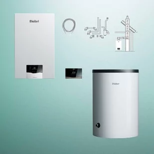 Zestaw Vaillant VC 25CS/1-5 VIH R 150/6B VCR 720 z zestawem do szachtu, 1-funkcyjny, zasobnik 150 l (10043621) - Piece i kotły grzewcze - miniaturka - grafika 1