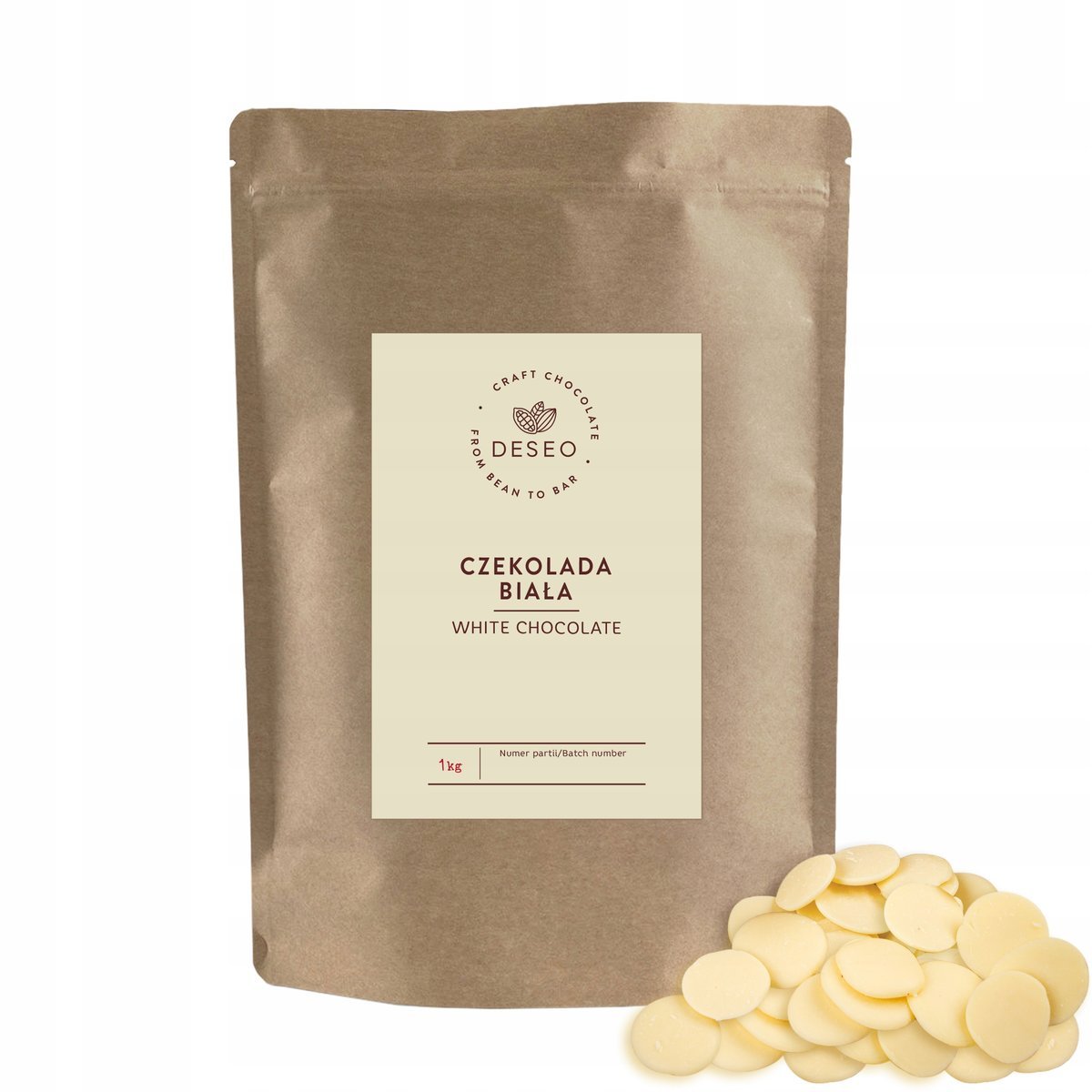 CZEKOLADA BIAŁA DESEO DROPSY CZEKOLADOWE 1KG