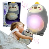 Projektory dla dzieci - Pingwin Maskotka Przytulanka Z Projektorem Światła Melodie Biały Szum - miniaturka - grafika 1