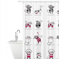 Maty antypoślizgowe - Tatkraft Funny Cats tekstylna zasłona prysznicowa - miniaturka - grafika 1