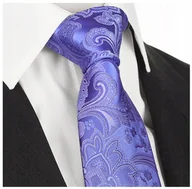 Krawaty i muchy męskie - JEDWAB 100% ŻAKARD Krawat Jedwabny CHABROWY kj22 - miniaturka - grafika 1