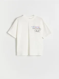 Reserved - Bawełniany t-shirt z nadrukiem - złamana biel - Koszulki dla chłopców - miniaturka - grafika 1