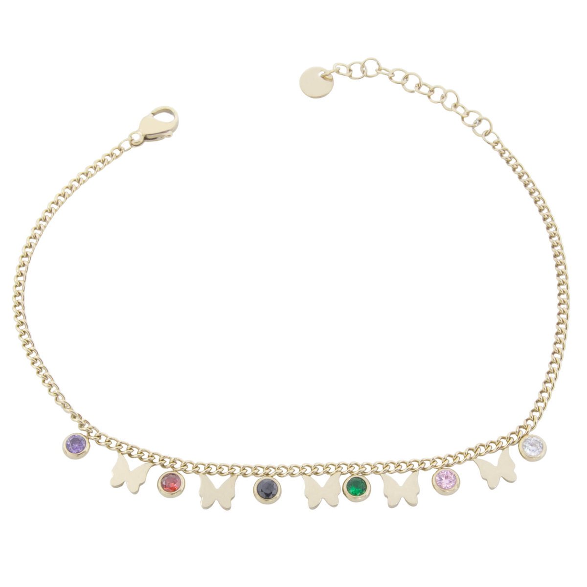 Bransoletka z motylkami i cyrkoniami stal chirurgiczna