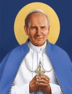 Zabawki kreatywne - Diamentowa Mozaika Święte Papież Z Różańcem Na Niebieskim Tle30x40 Cm - miniaturka - grafika 1