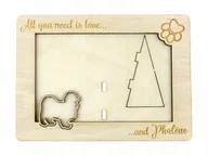 Ramki na zdjęcia - Phalene ramka na zdjęcie z psem grawer - miniaturka - grafika 1