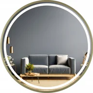 Lustra - OGROMNE LUSTRO W ZŁOTEJ RAMIE Z PODŚWIETLENIEM LED - miniaturka - grafika 1