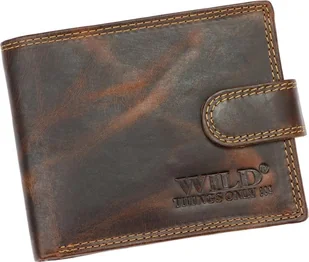 Wild WILD skórzany porfel męski 5600B brąz 5600B CR.HUNTER - Portfele - miniaturka - grafika 1