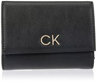 Calvin Klein Damskie portfele Re-Lock Trifold Md PBl, Ck czarny, One Size - Portfele - miniaturka - grafika 1
