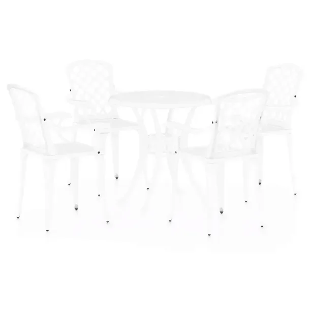 Zestaw mebli bistro z odlewanego aluminium, biały, krzesła 61x60x93 cm, s