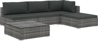 Meble ogrodowe - Elior 5-częściowy szary zestaw wypoczynkowy do ogrodu - Begi 5A - miniaturka - grafika 1