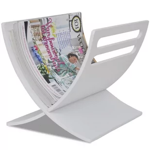 vidaXL Biały stojak na gazety - Inne meble do salonu - miniaturka - grafika 1