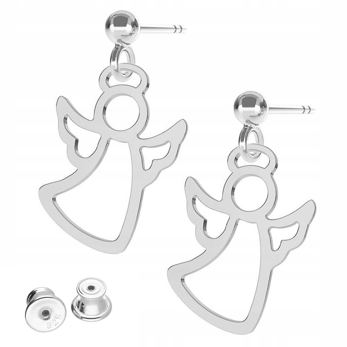 Kolczyki Srebrne Anioły Aniołki Anioł Angel Aniołek Stróż SREBRO 925