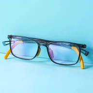 Okulary korekcyjne, oprawki, szkła - Okulary dla dzieci z uchwytami za uszy zerówki do komputera z filtrem Blue Light 25166B szary/żółty - miniaturka - grafika 1