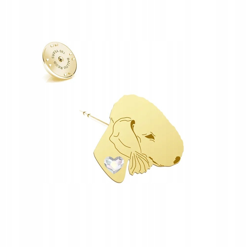 Wpinka Złota z psem Bedlington Terrier 925 Kobieta Prezent DEDYKACJA GRATIS