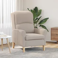 Fotele - vidaXL Ergonomiczny fotel Jasnoszary Poliester, Drewno Standardowy - miniaturka - grafika 1