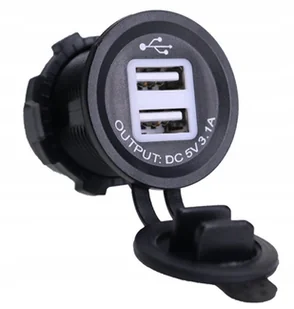 ŁADOWARKA SAMOCHODOWA DO AUTA DO ZABUDOWY USB 12V 24V 3.1A CZERWONA - Ładowarki samochodowe - miniaturka - grafika 1