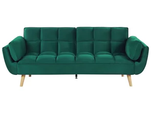 Shumee Shumee Sofa rozkładana welurowa zielona ASBY 231625 - Sofy i kanapy - miniaturka - grafika 1