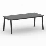 Stoły i stoliki do biura - B2B Partner Stół PRIMO BASIC z czarnym stelażem, 2000 x 900 x 750 mm, grafitowy 499352 - miniaturka - grafika 1
