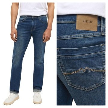 Mustang Washington Straight Spodnie Męskie Jeans Proste Klasyczne W34 L30