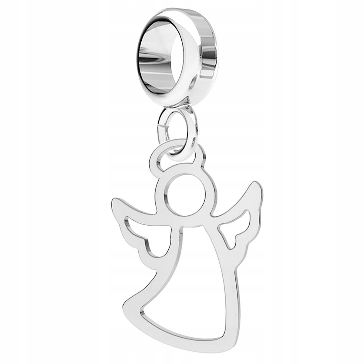 Charms Srebrny z Aniołkiem Aniołem Blaszka Anioł Aniołek Angel SREBRO 925