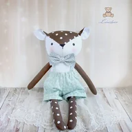 Maskotki i pluszaki - Sarenka Maks przytulanka w spodenkach miętowych w białe kwiatuszki - miniaturka - grafika 1