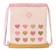 Plecaki worki - Glowlab Hearts duży płaski plecak na worek, plecak, idealny dla dzieci w różnym wieku, wygodny i wszechstronny, jakość i wytrzymałość, 35x40 cm, jasnoróżowy, Jasnoróżowy, Estándar, Casual - miniaturka - grafika 1