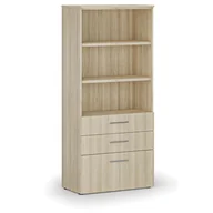 Szafy biurowe - Szafa biurowa z kombinowanymi szufladami PRIMO WOOD, 1781 x 800 x 420 mm, dąb naturalny - miniaturka - grafika 1