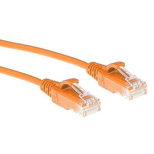 ACT Kabel sieciowy CAT6, U/UTP LSZH LAN cienki kabel 3,8 mm Slimline, elastyczny kabel Ethernet z wtyczką RJ45, do stosowania w centrach danych, 1,5 m, pomarańczowy – DC9151