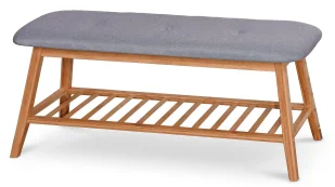 Drewniana ławka z półką siedzisko na buty 100 cm N1-K40 - Ławki do przedpokoju Drewniana ławka z półką siedzisko na buty 100 cm N1-K40 - Ławki do przedpokoju - miniaturka - grafika 1