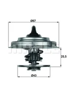 Termostaty - Termostat, płyn chłodzący Mahle TX 18 83D - miniaturka - grafika 1