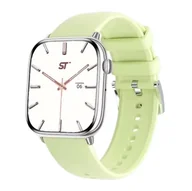 Smartwatch - Smartwatch ST HD13 SREBRNO-ZIELONY - miniaturka - grafika 1