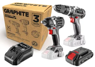 Zestaw elektronarzędzi Graphite 58GS003+58GE131 z zestawem zasilającym - Zestawy elektronarzędzi - miniaturka - grafika 1