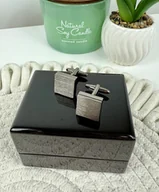 Spinki do mankietów i krawatów - SPINKI DO MANKIETÓW koszuli czarne kwadratowe klasyczne - miniaturka - grafika 1