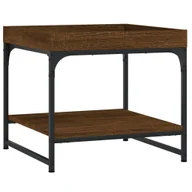 Ławy i stoliki kawowe - vidaXL Stolik kawowy brązowy dąb 49,5x49,5x45 cm materiał drewnopochodny - miniaturka - grafika 1