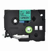 Taśmy do drukarek barwiące - Brother Taśma TZE-751 24mm x 8m zielona/czarny nadruk - miniaturka - grafika 1