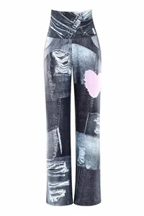 Winshape Culottes CUL101C "High Waist" damskie funkcjonalne buty Comfort z nadrukiem patchworkowym, ultra miękki styl, fitness, czas wolny, taniec - Spodnie rowerowe - miniaturka - grafika 1