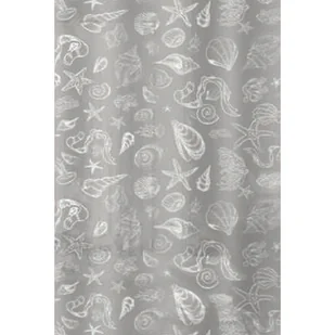 Zasłonka prysznicowa z kółeczkami BASIC MARE 180 x 200 cm szary - Zasłony prysznicowe - miniaturka - grafika 1